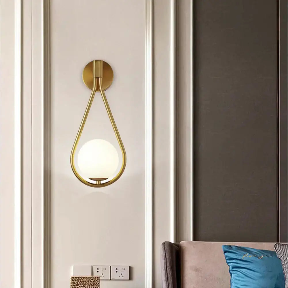 Black Gold LED Bedroom Sconce