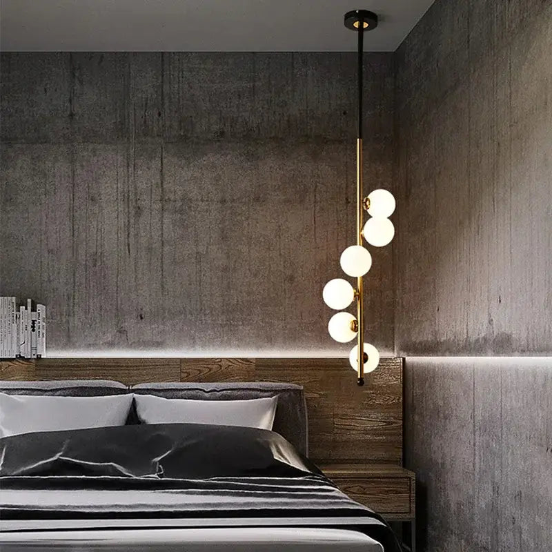 Black Gold Pendant Light with Six-Head Design