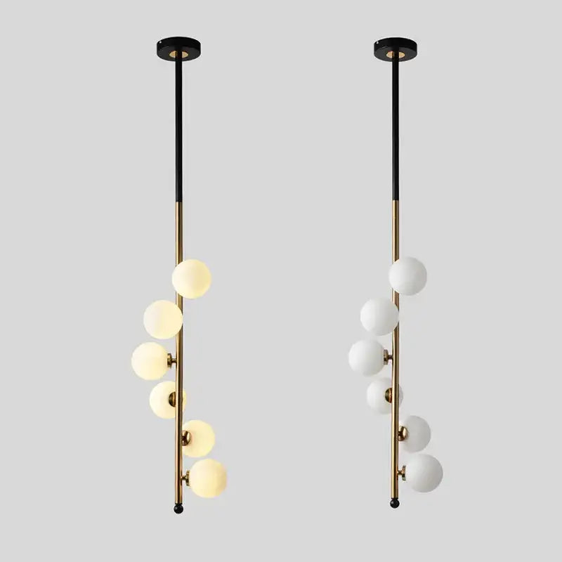 Black Gold Pendant Light with Six-Head Design