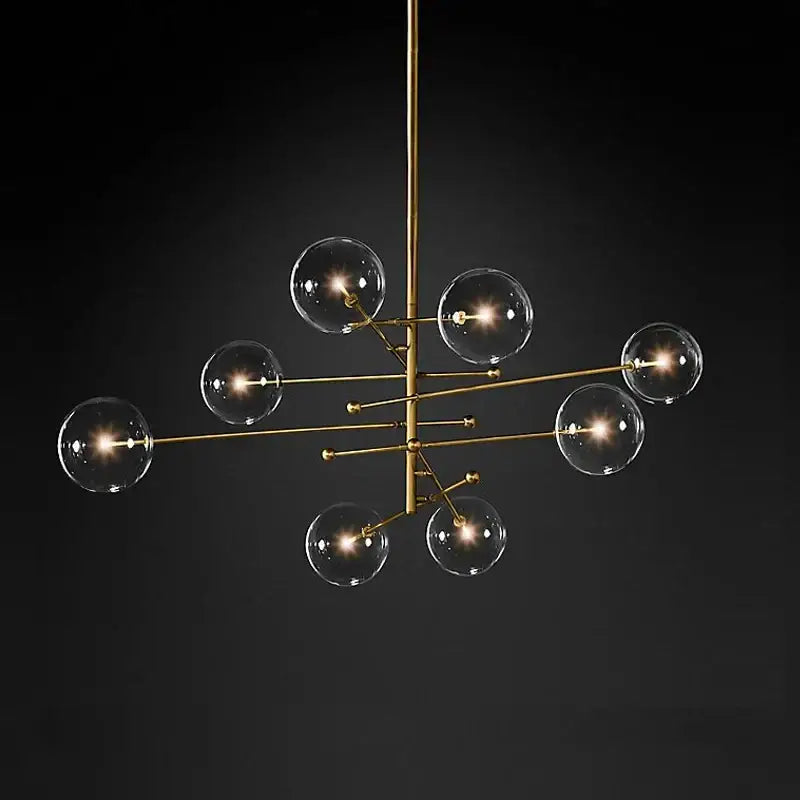 Black Glass 8-Head LED Chandelier