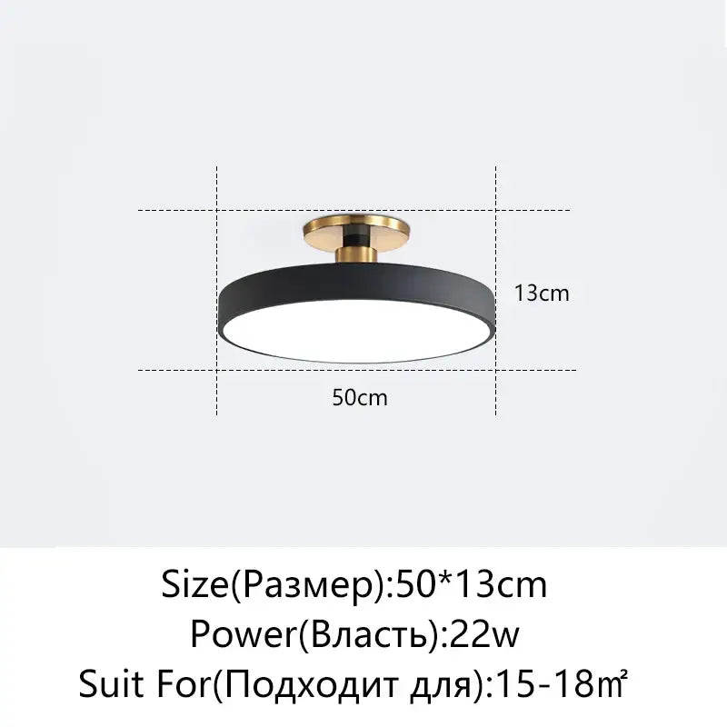 Black Circular Ceiling Light