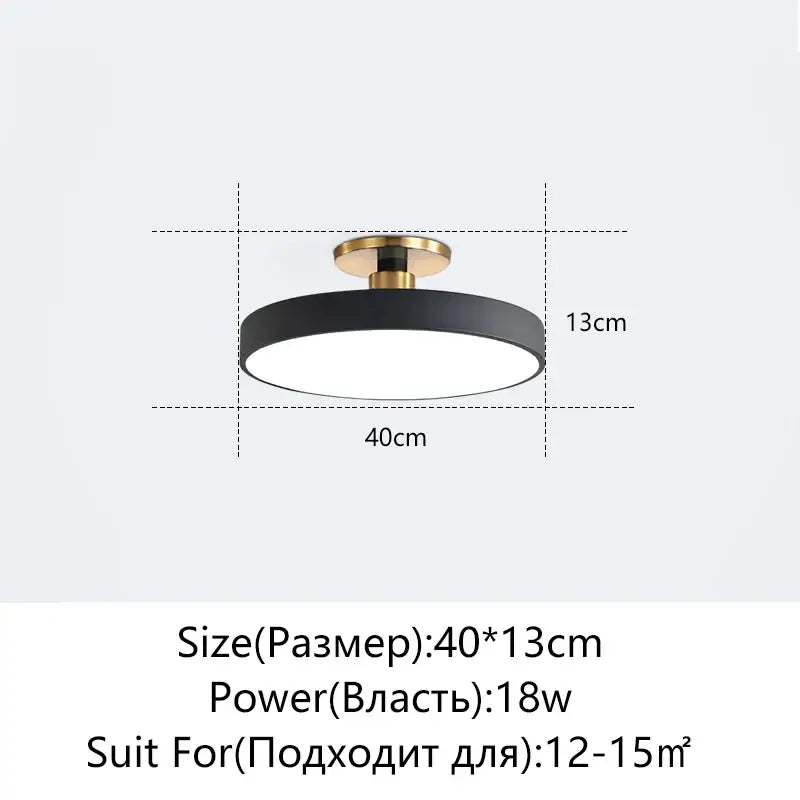 Black Circular Ceiling Light