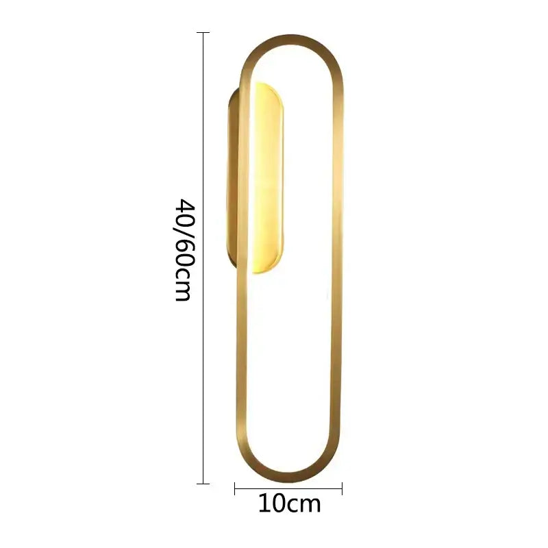 Black Gold Wall Light 60cm LED