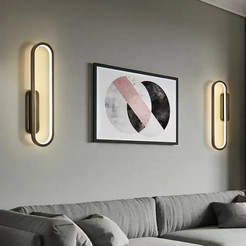 Black Gold Wall Light 60cm LED