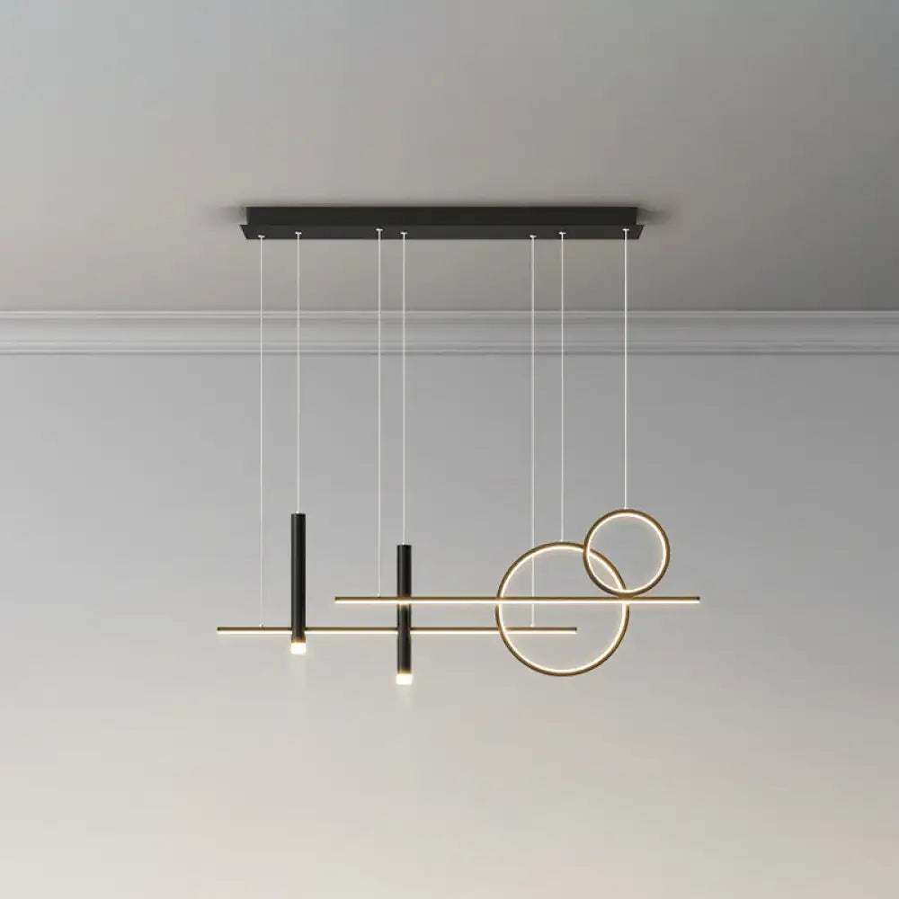 Black Gold Acrylic Six-Light Island Pendant