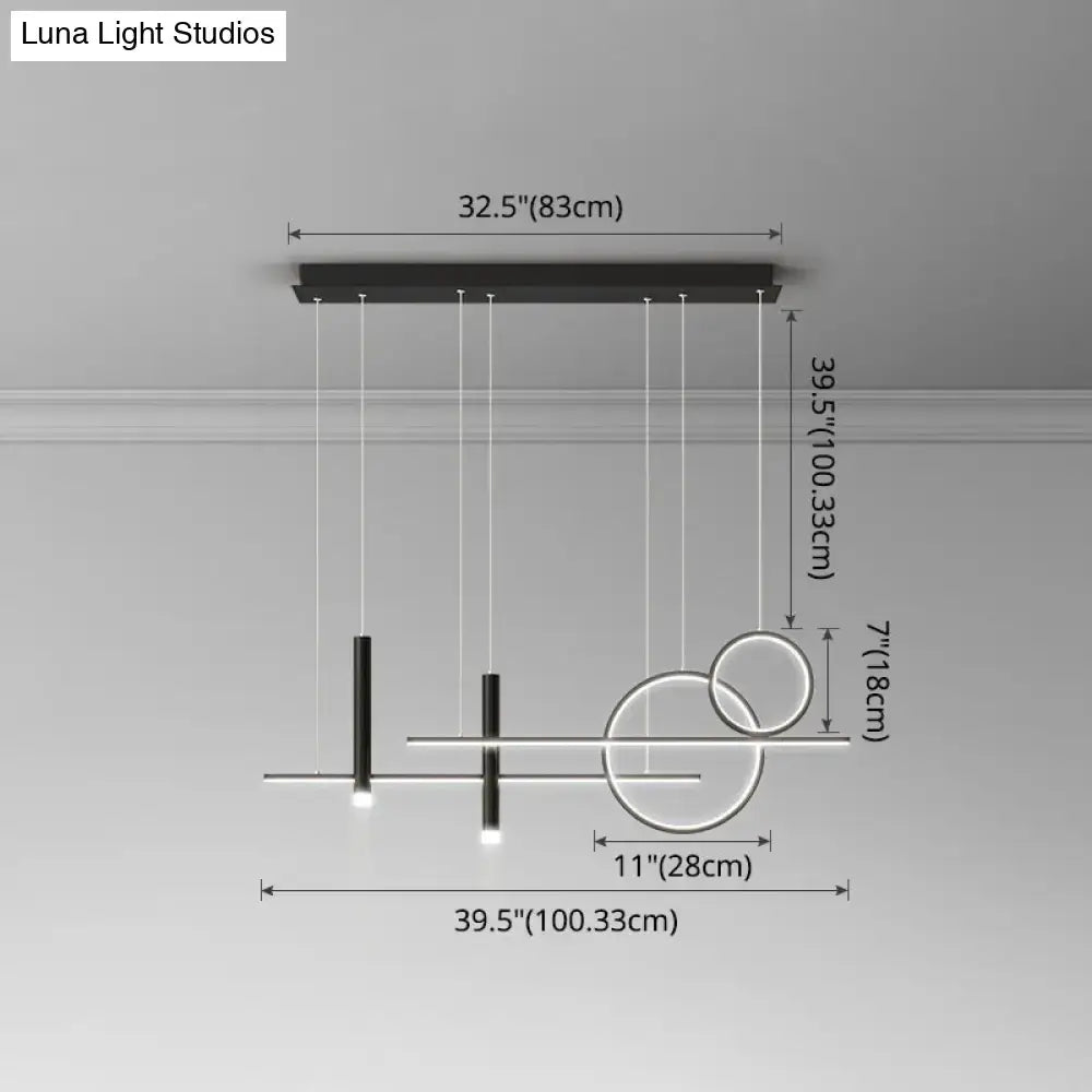 Black Gold Acrylic Six-Light Island Pendant