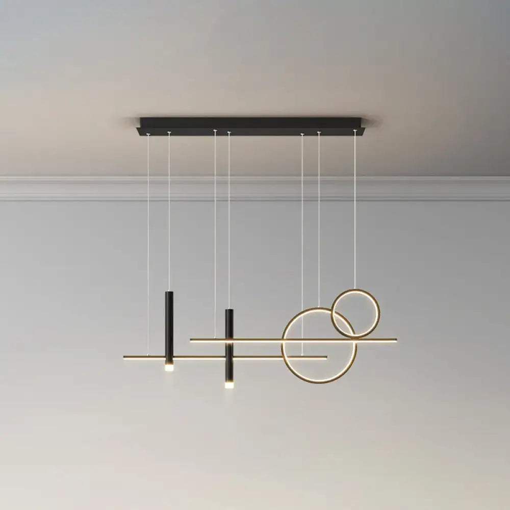 Black Gold Acrylic Six-Light Island Pendant