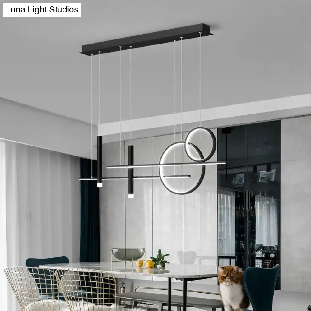 Black Gold Acrylic Six-Light Island Pendant