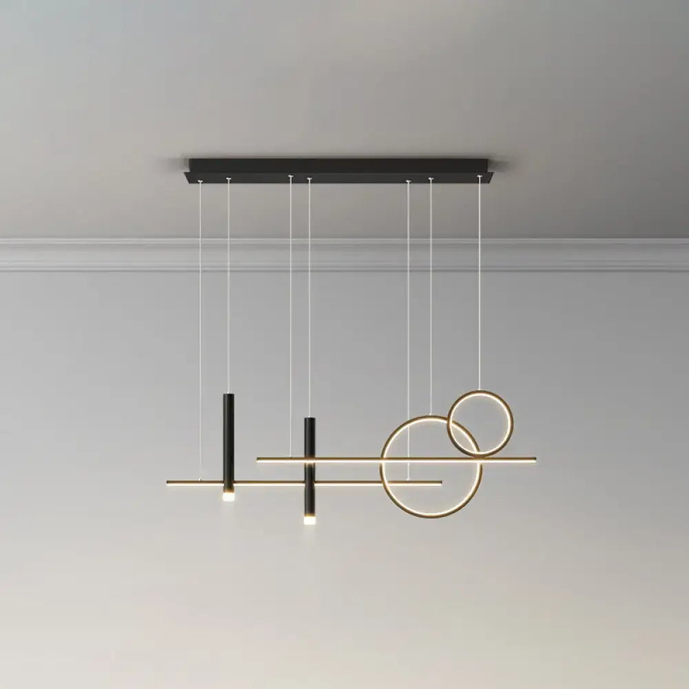 Black Gold Acrylic Six-Light Island Pendant
