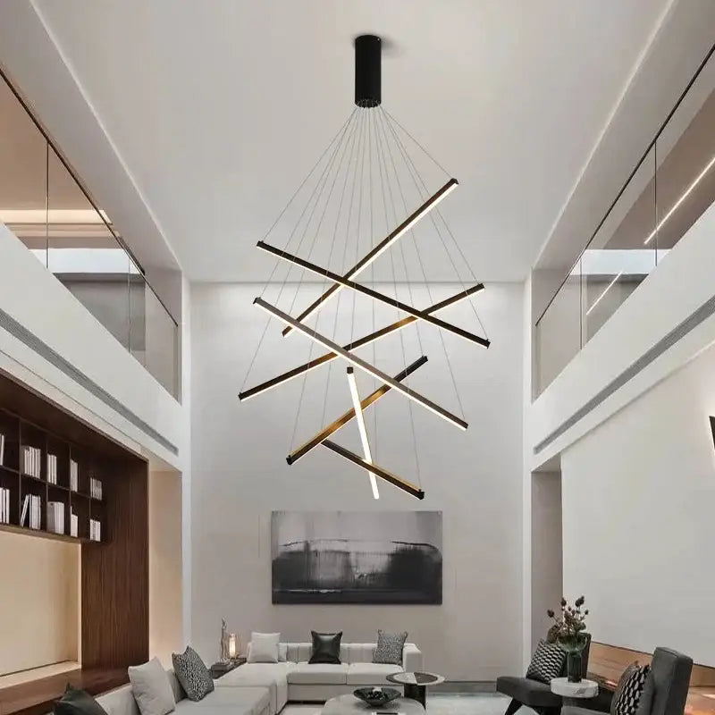 Black LED Stair Chandelier