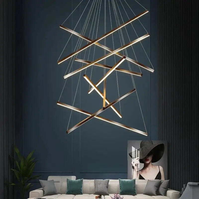 Black LED Stair Chandelier