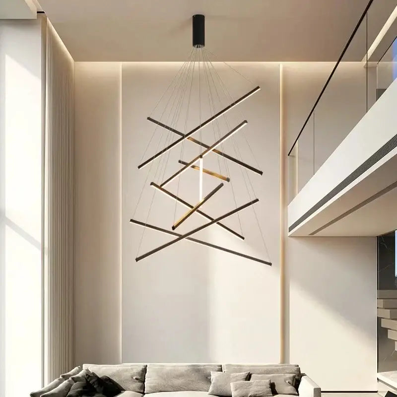 Black LED Stair Chandelier