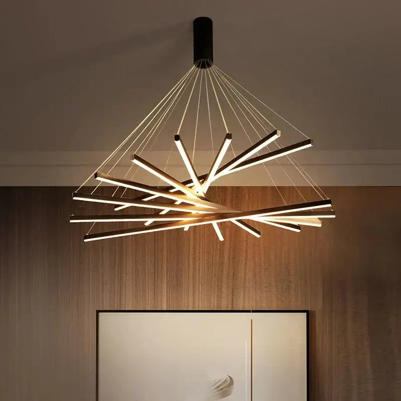 Black LED Stair Chandelier