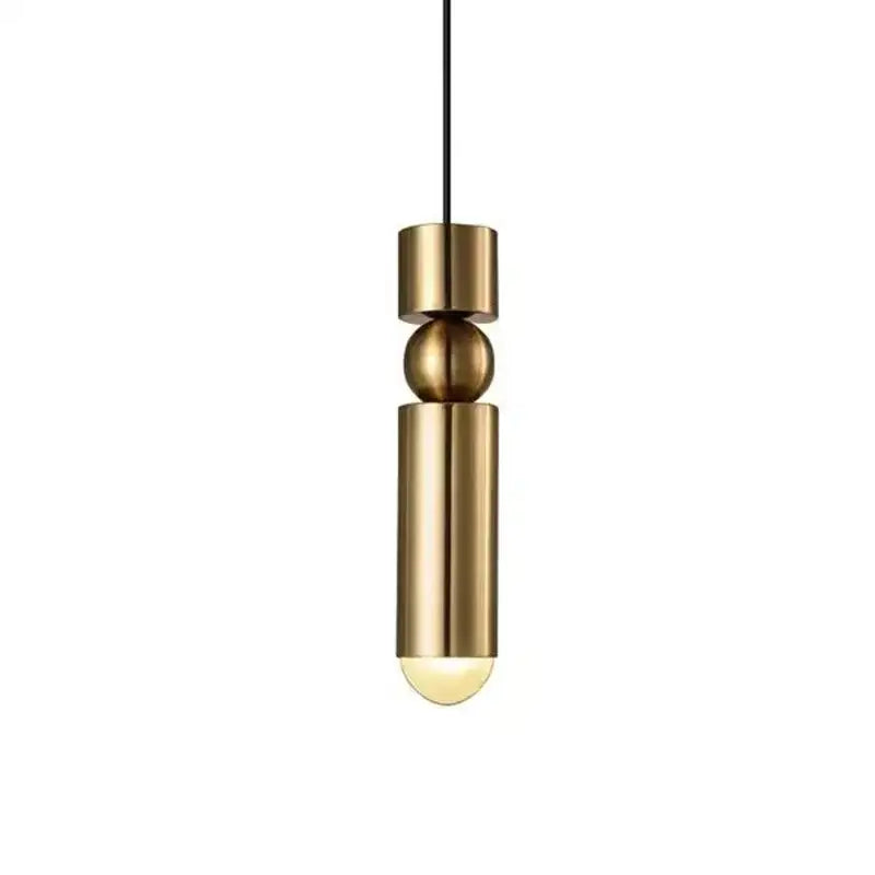 Black Gold Tube Pendant Lamp