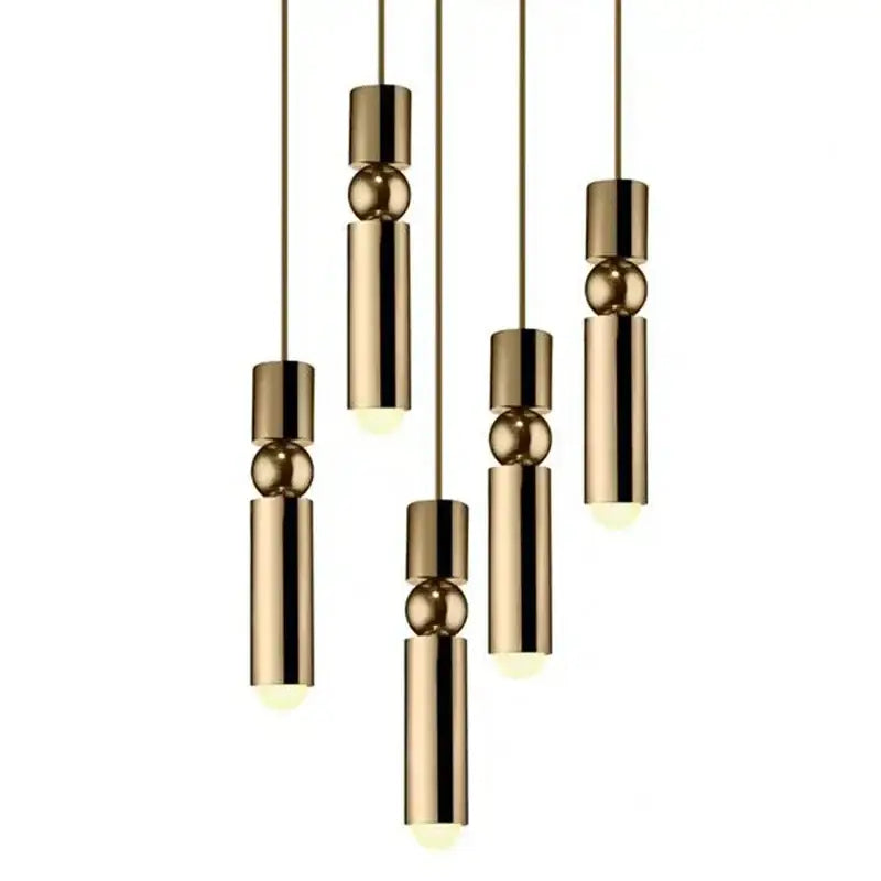 Black Gold Tube Pendant Lamp
