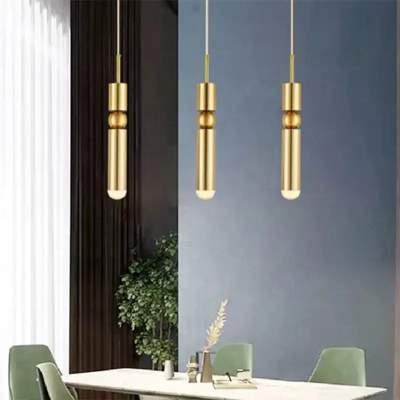 Black Gold Tube Pendant Lamp