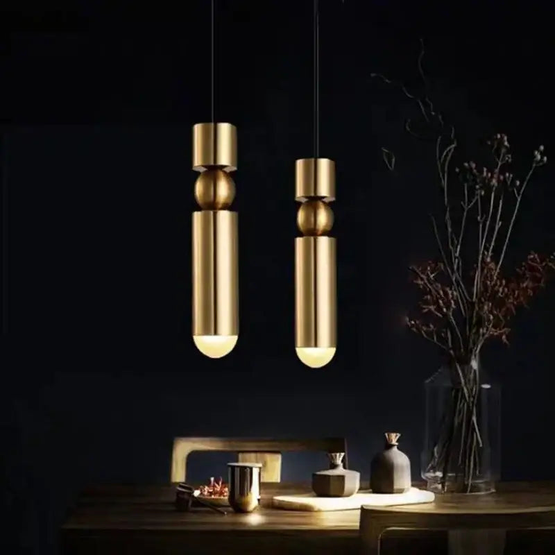 Black Gold Tube Pendant Lamp