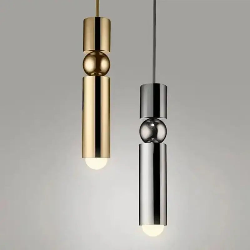 Black Gold Tube Pendant Lamp