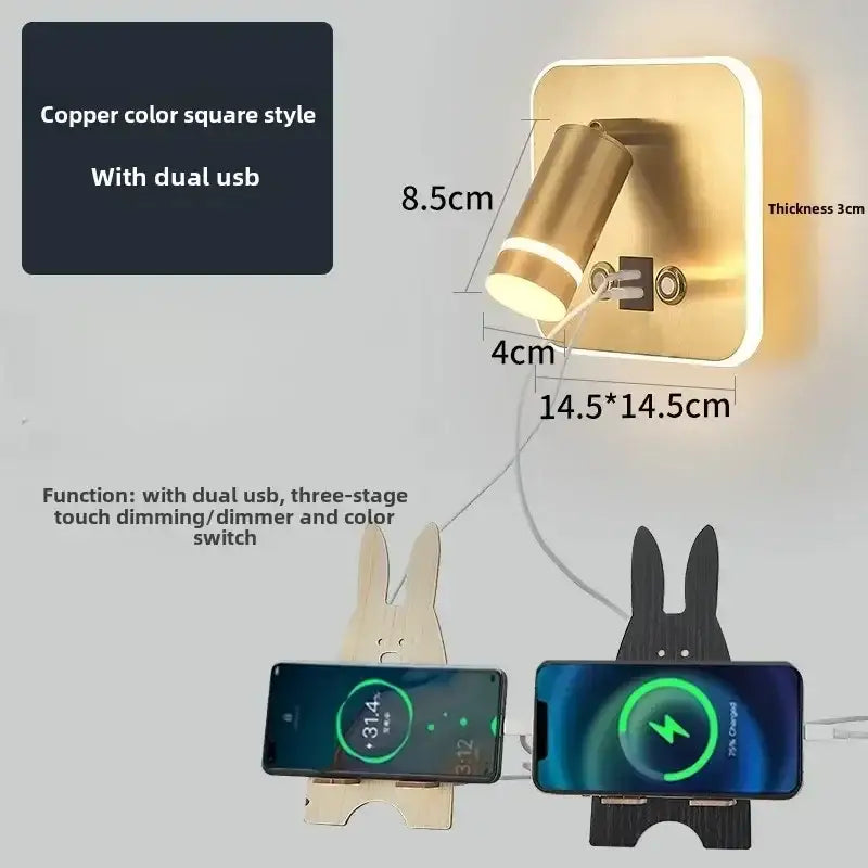 Black USB Reading Wall Lamp