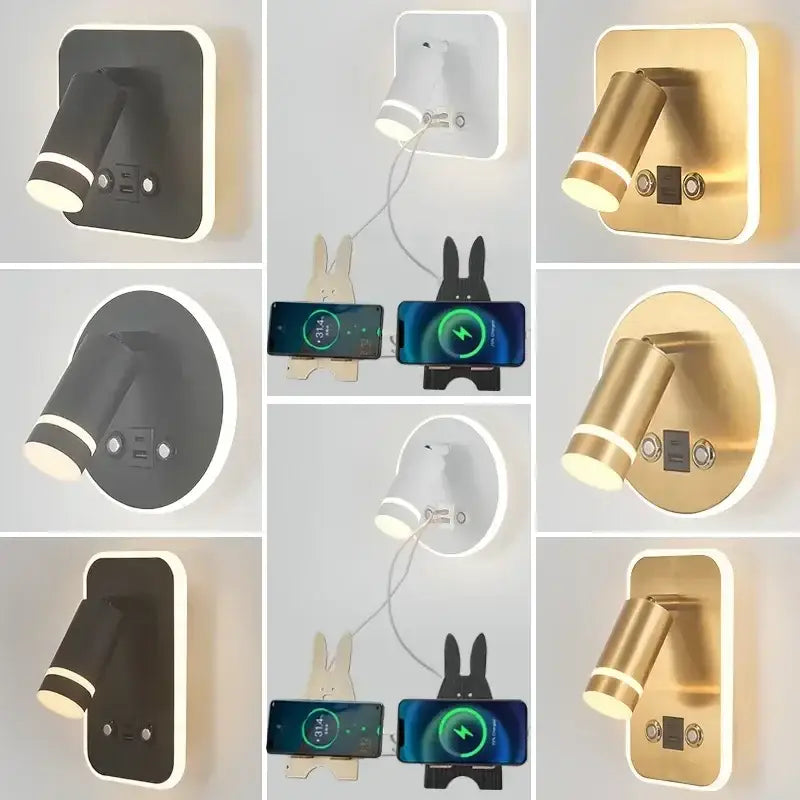 Black USB Reading Wall Lamp