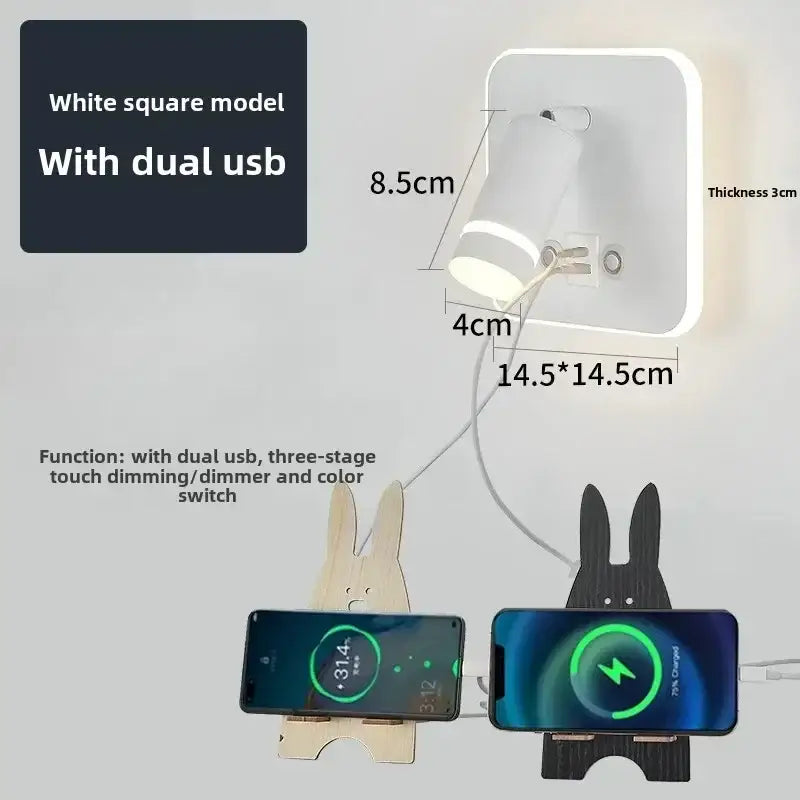 Black USB Reading Wall Lamp