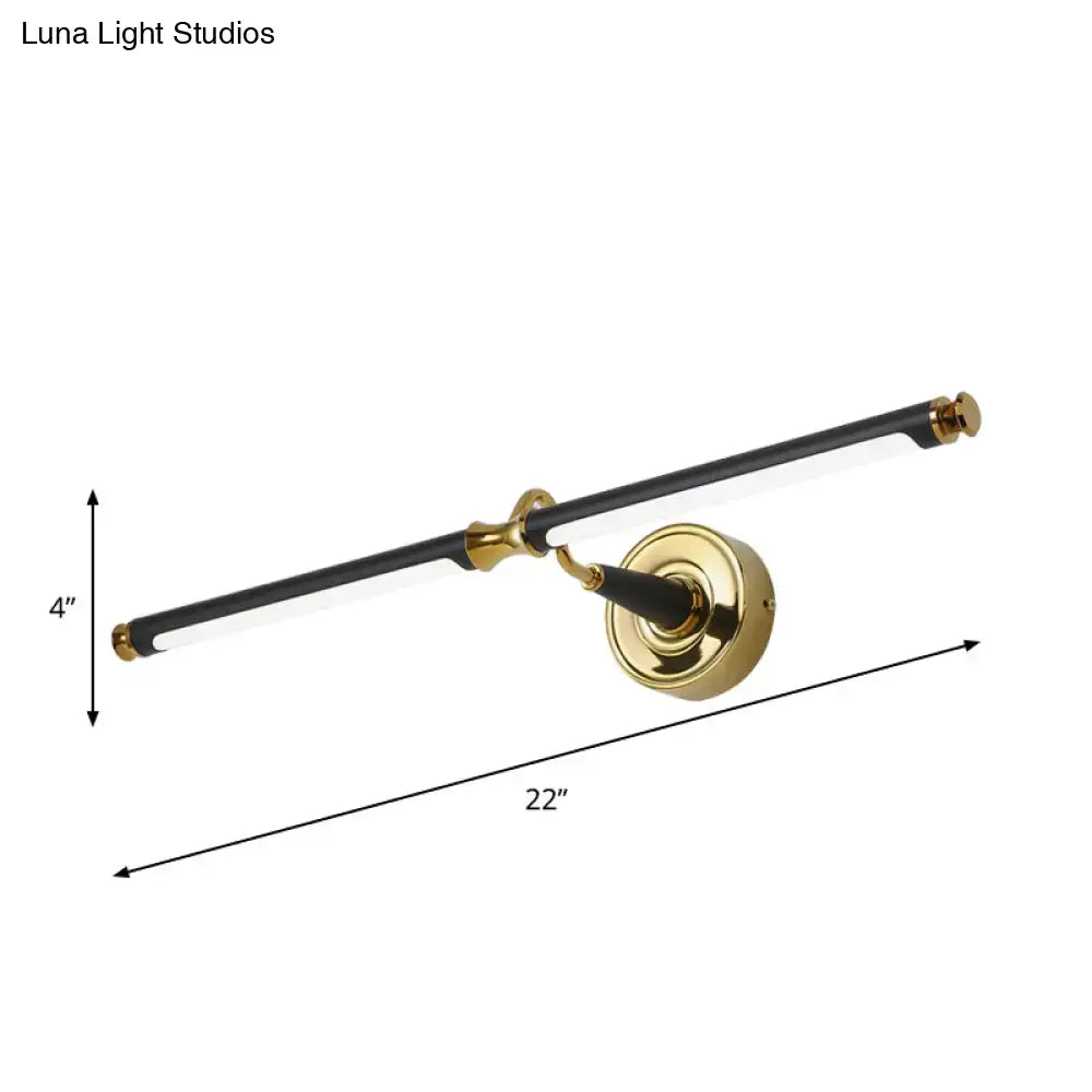 Black LED Industrial Dimmable Vanity Sconce