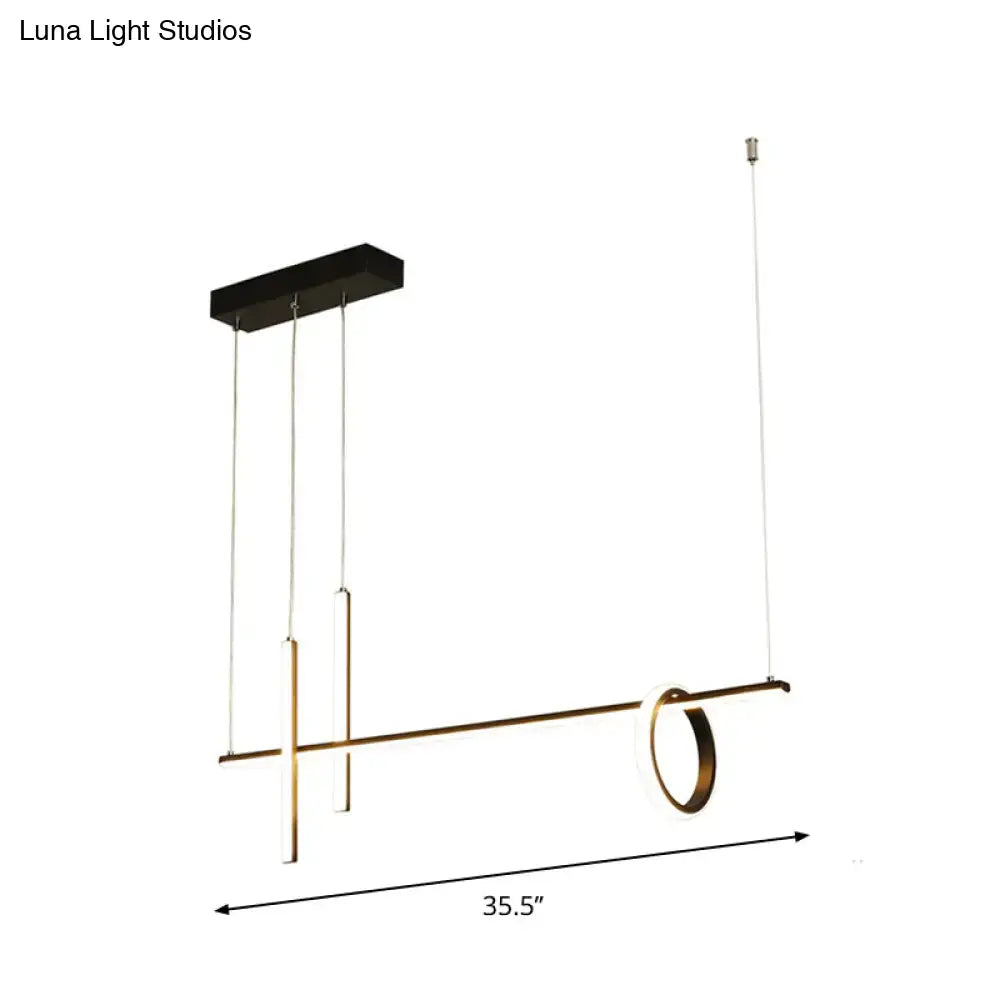 Black Dual-Line Ring SMD Island Pendant