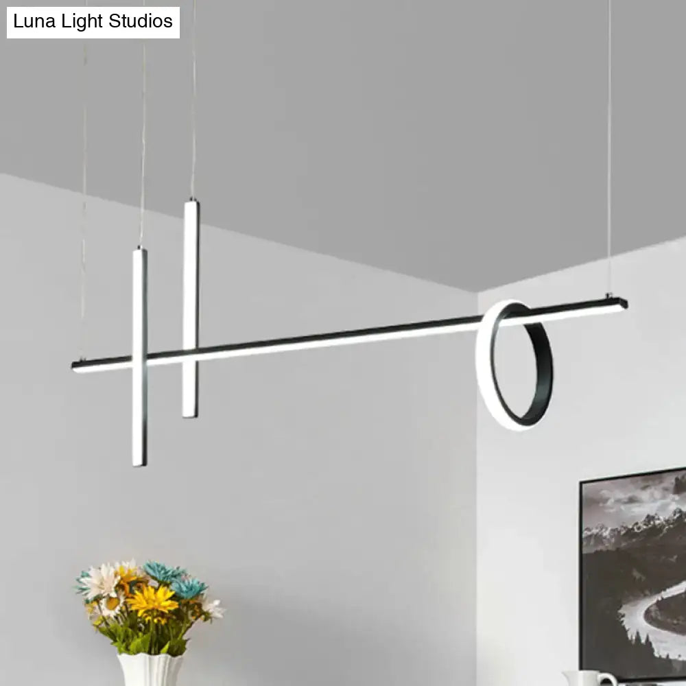 Black Dual-Line Ring SMD Island Pendant