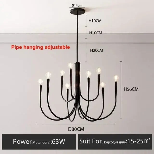 Gold Metal Nordic Chandelier