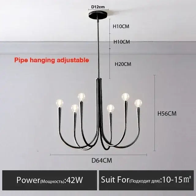 Gold Metal Nordic Chandelier