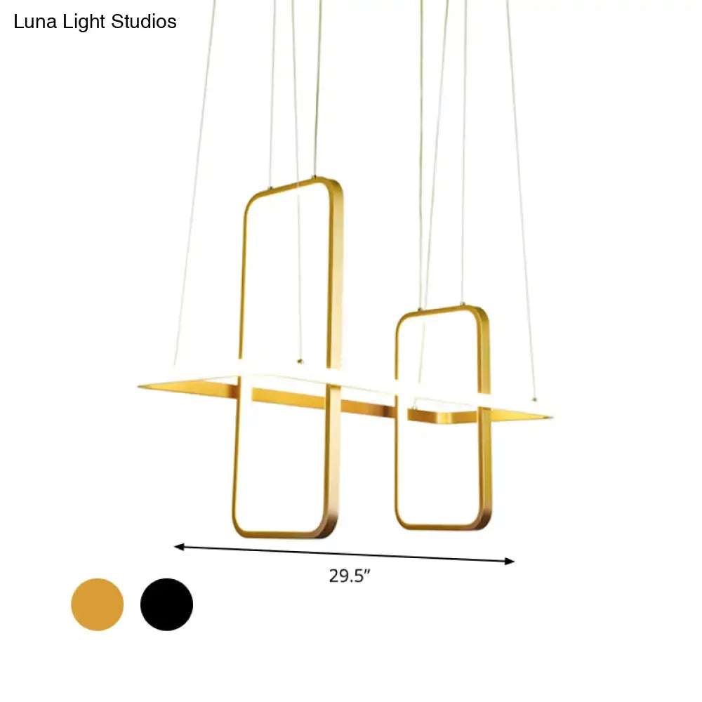 Black Gold Rectangle Pendant