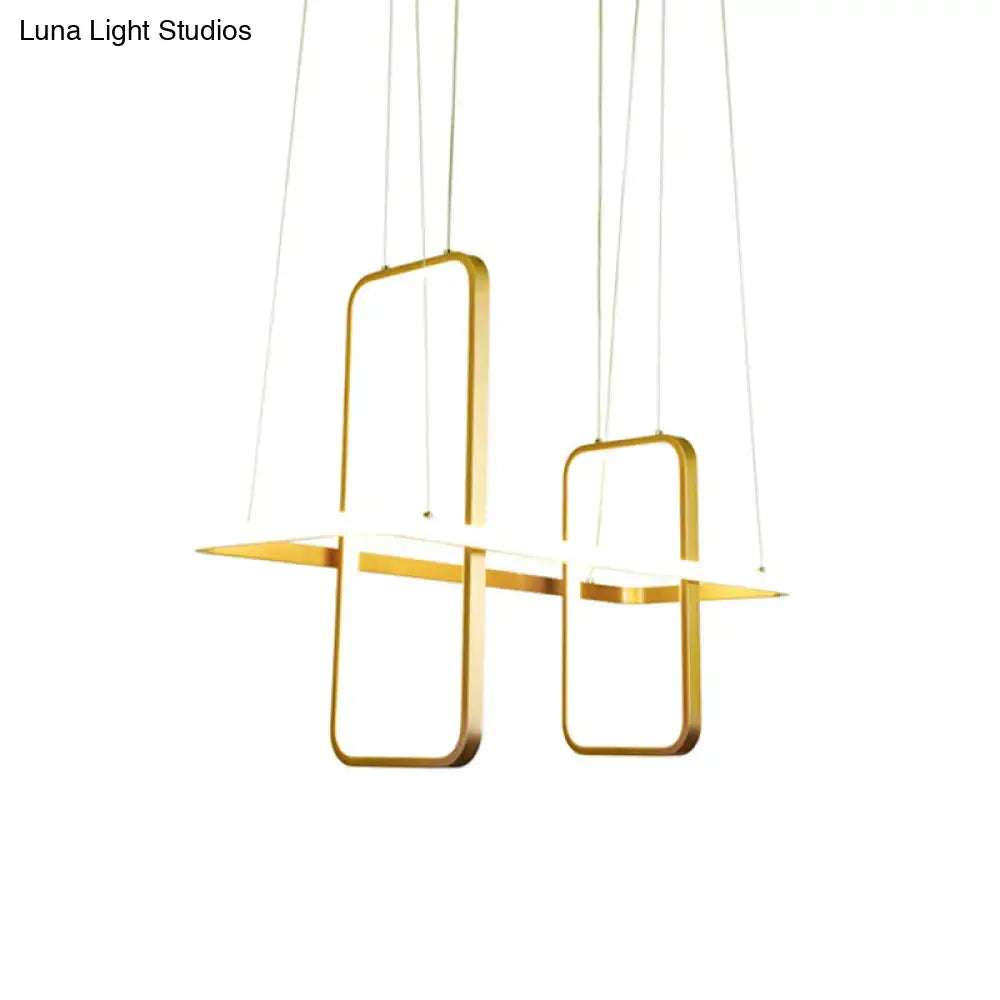 Black Gold Rectangle Pendant