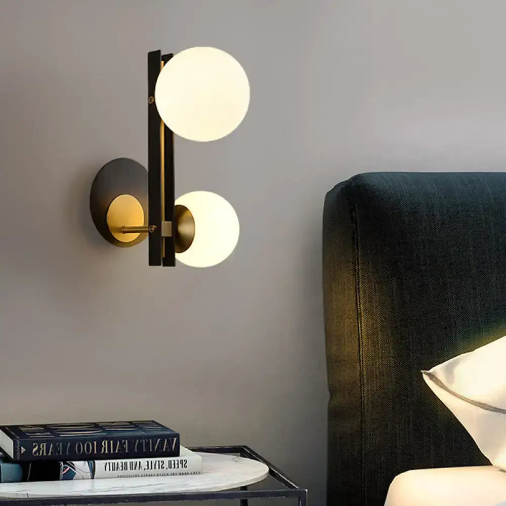 Black Gold Wired Glass Light
