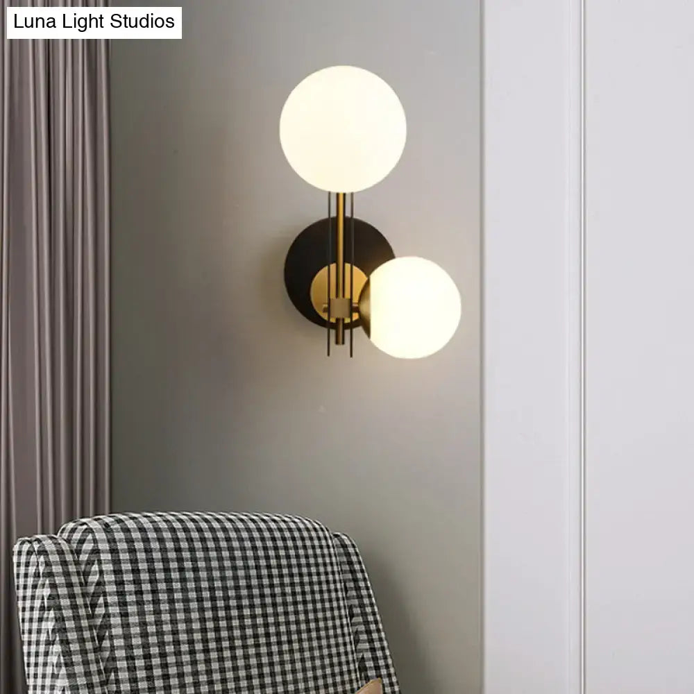 Black Gold Wired Glass Light