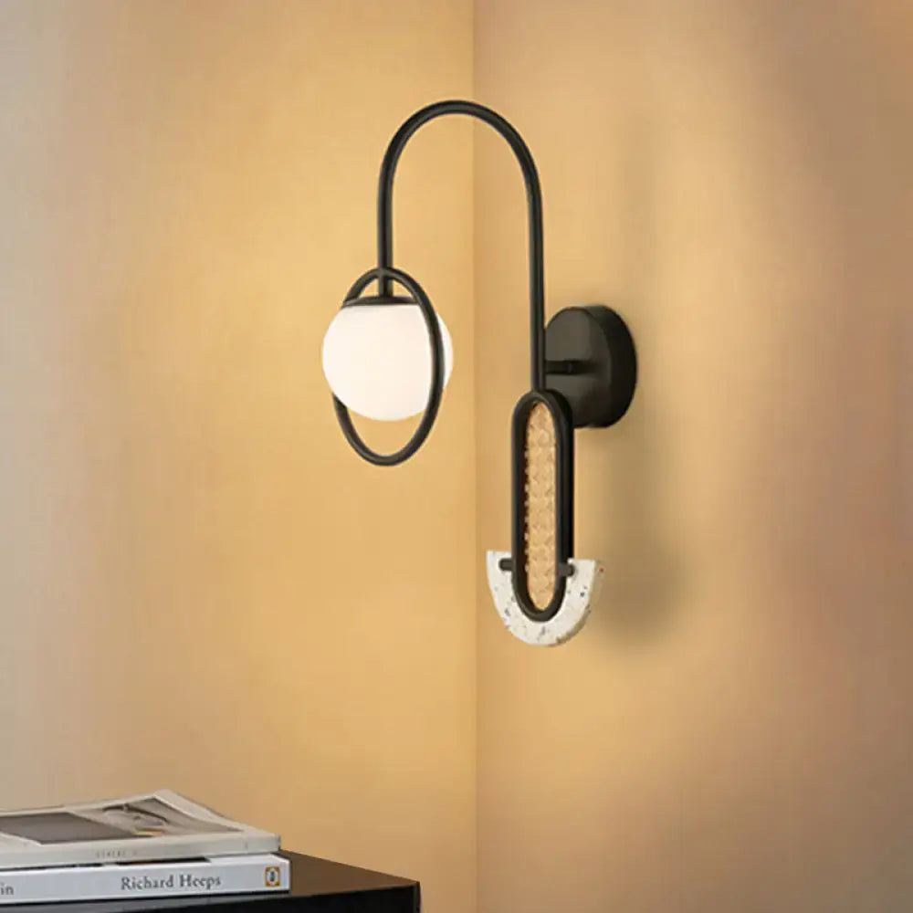 Gold Black Opal Glass Sconce
