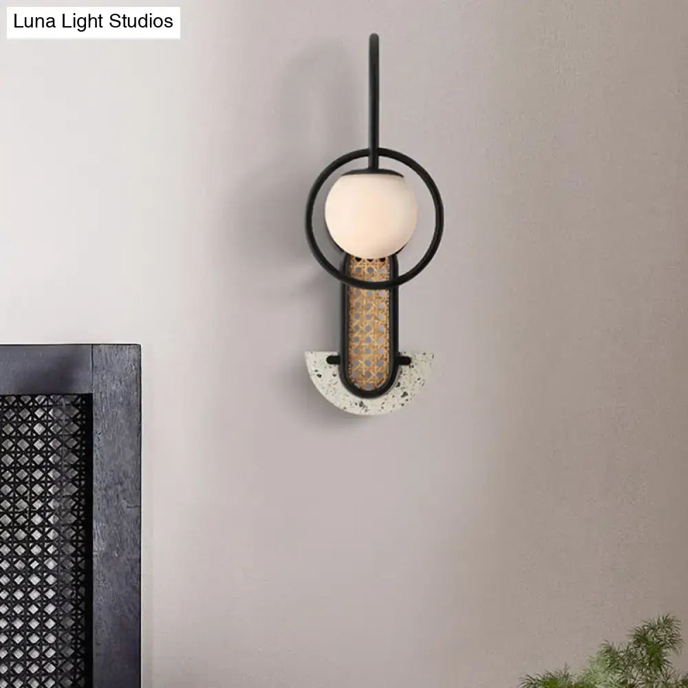 Gold Black Opal Glass Sconce
