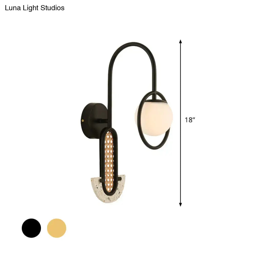 Gold Black Opal Glass Sconce