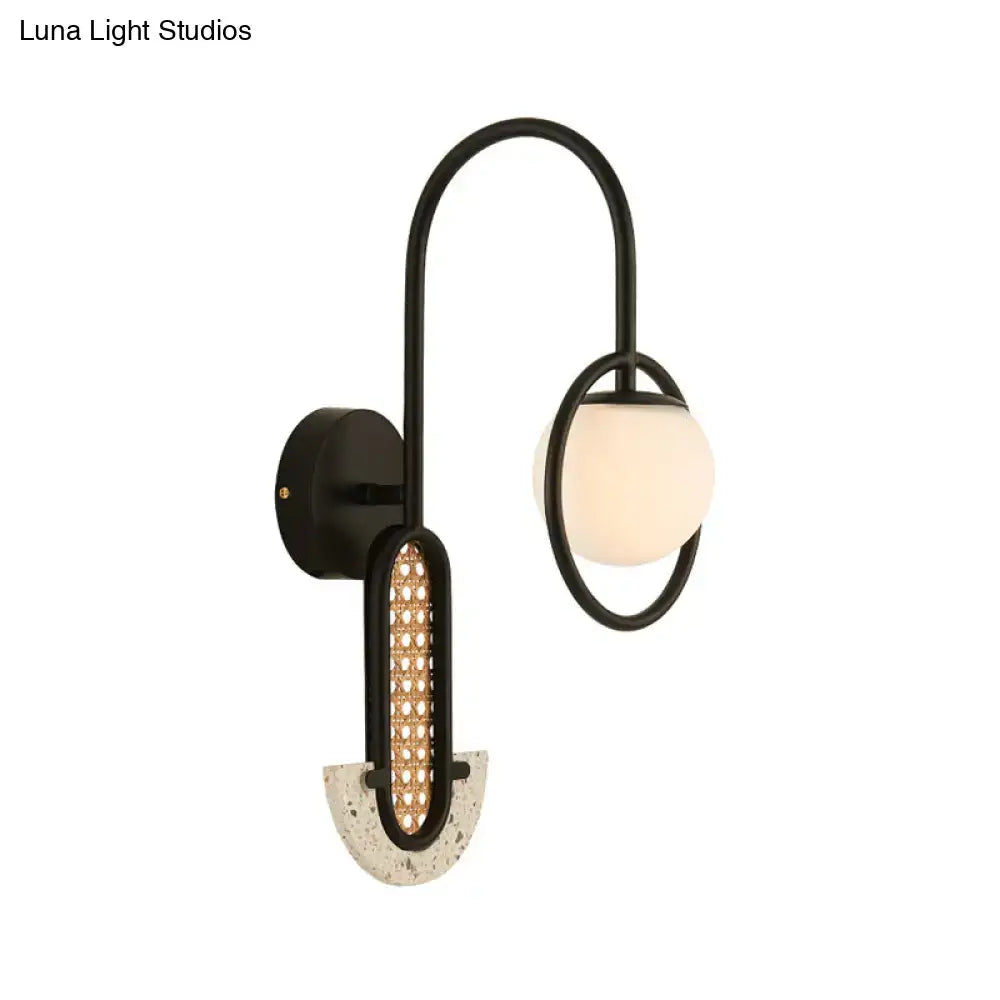 Gold Black Opal Glass Sconce