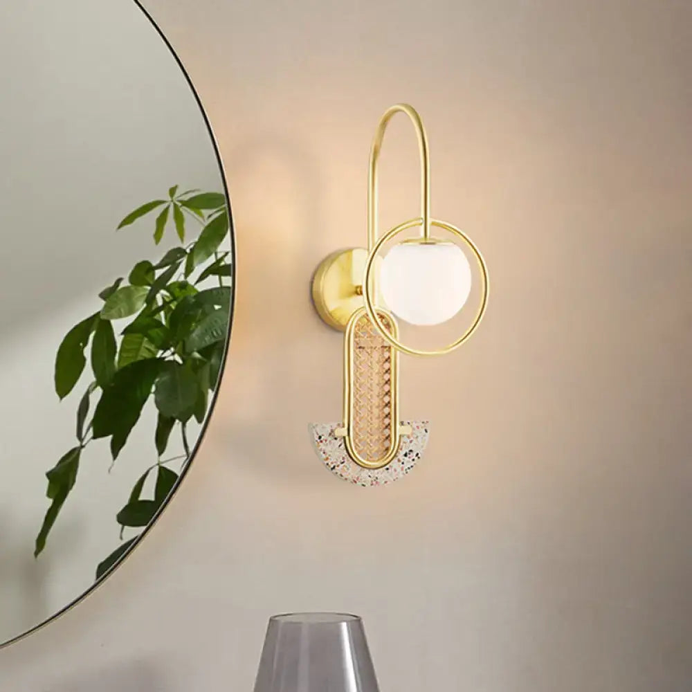 Gold Black Opal Glass Sconce