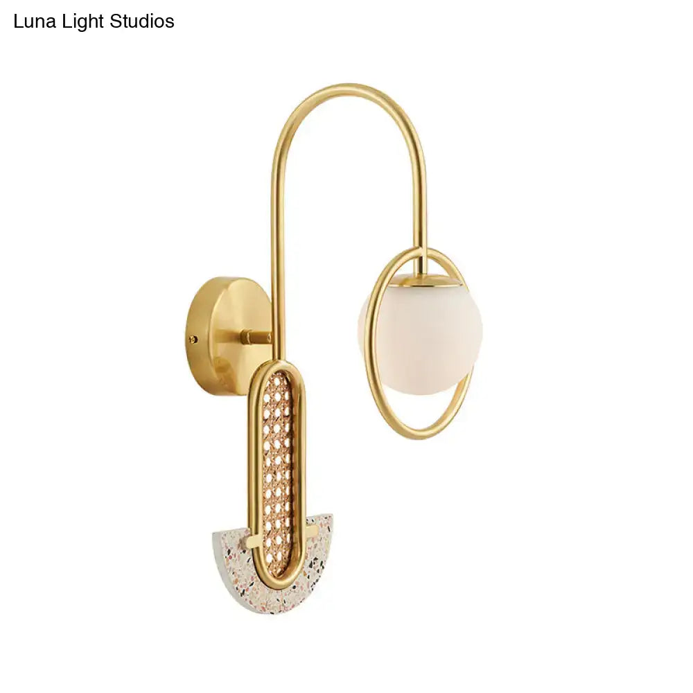 Gold Black Opal Glass Sconce