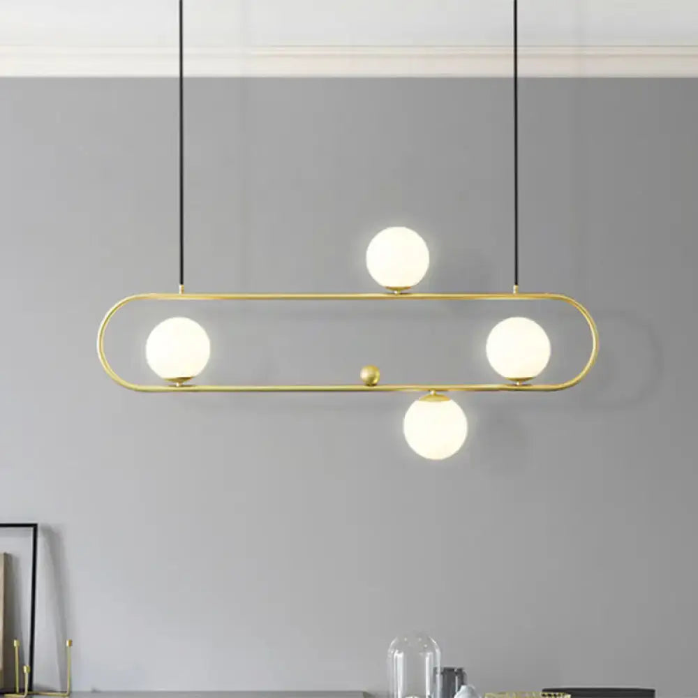 Gold Opal Glass Chandelier
