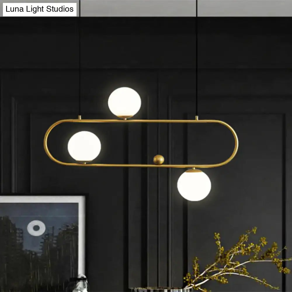 Gold Opal Glass Chandelier