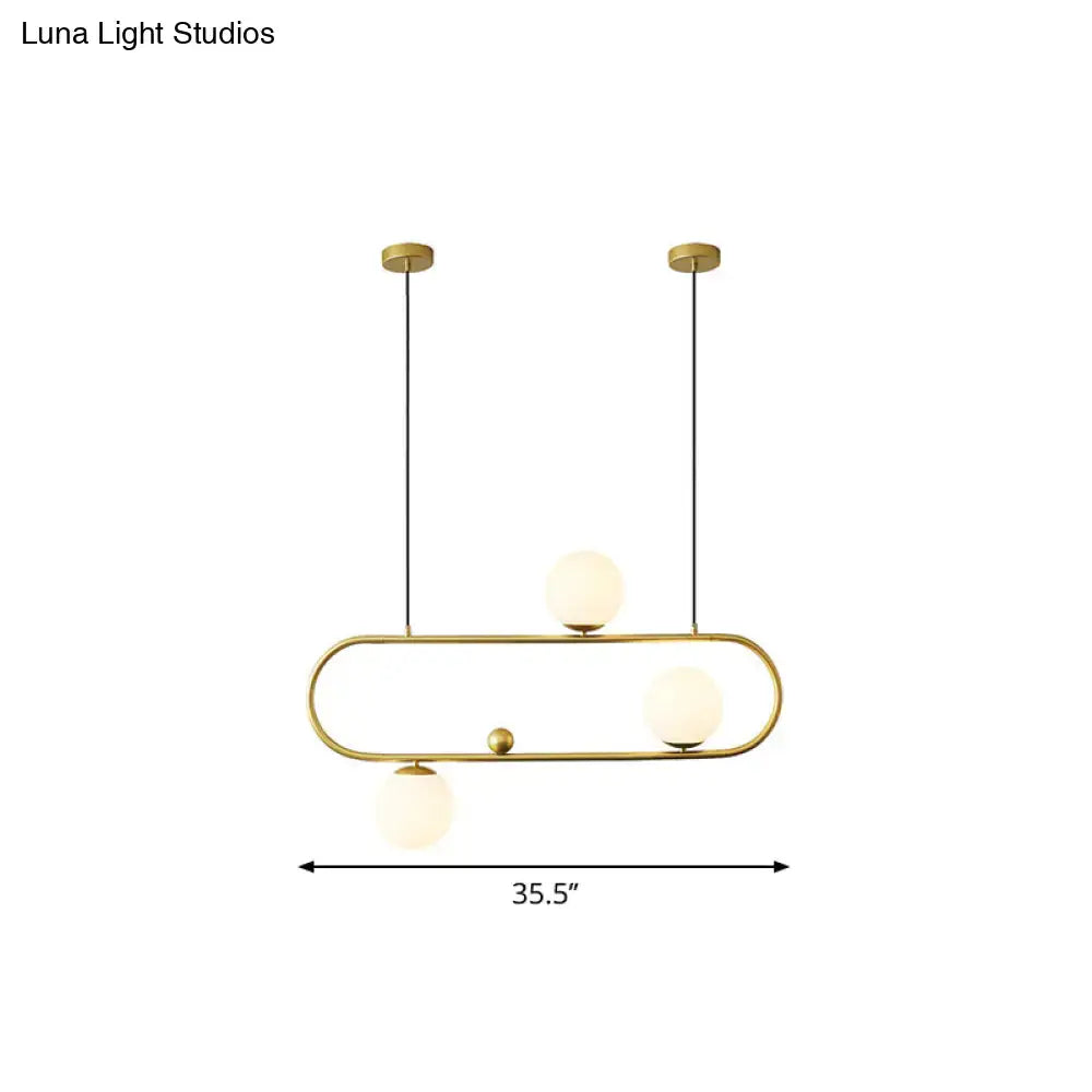 Gold Opal Glass Chandelier
