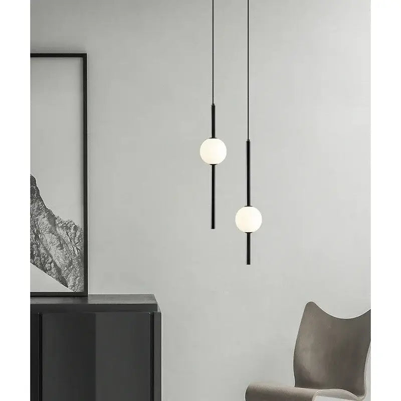 2-Light Gold Glass Tri-Color Pendant Light
