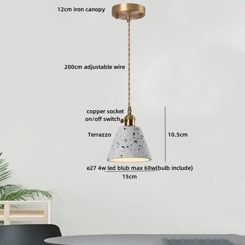 Terrazzo Stone Pendant Lamp