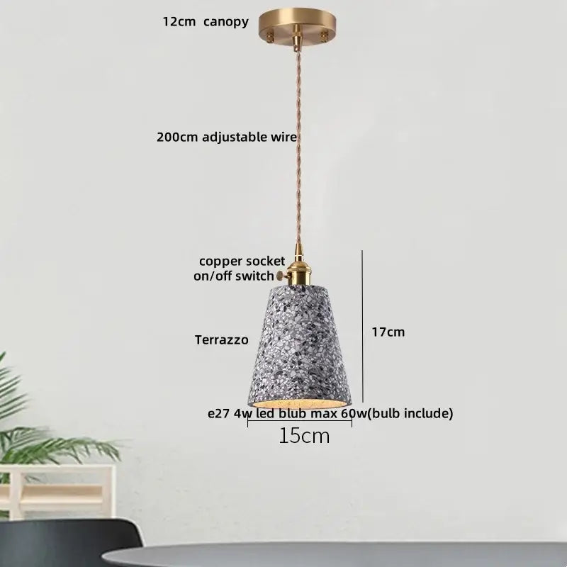Terrazzo Stone Pendant Lamp