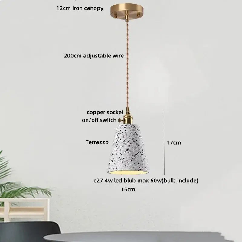 Terrazzo Stone Pendant Lamp