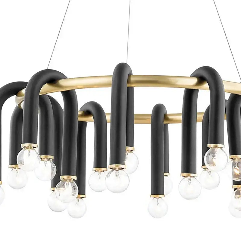 Black Gold Ring Chandelier 120cm 14-Bulb