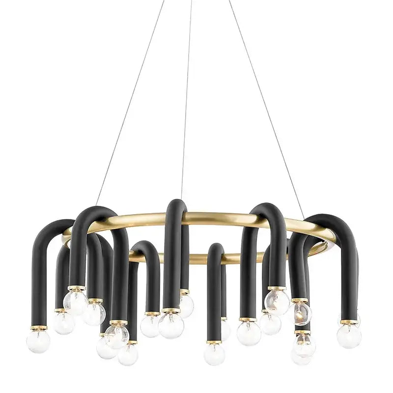 Black Gold Ring Chandelier 120cm 14-Bulb