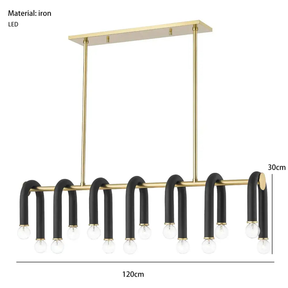 Black Gold Ring Chandelier 120cm 14-Bulb
